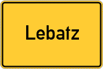 Place name sign Lebatz