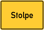 Place name sign Stolpe