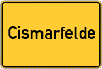 Place name sign Cismarfelde, Holstein