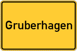 Place name sign Gruberhagen, Gemeinde Grube