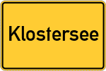 Place name sign Klostersee, Holstein