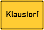 Place name sign Klaustorf, Holstein