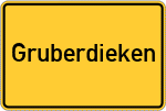 Place name sign Gruberdieken, Holstein