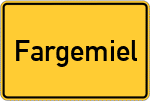 Place name sign Fargemiel, Holstein