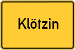 Place name sign Klötzin, Holstein