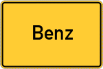 Place name sign Benz, Bahnhof;Benz, Holstein