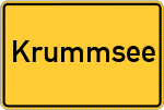 Place name sign Krummsee, Holstein