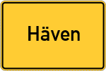 Place name sign Häven, Holstein