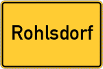 Place name sign Rohlsdorf, Holstein