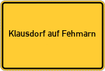 Place name sign Klausdorf auf Fehmarn