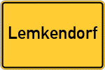 Place name sign Lemkendorf, Fehmarn