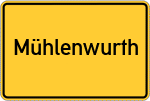 Place name sign Mühlenwurth, Gemeinde Haseldorf