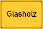 Place name sign Glasholz, Holstein