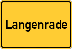 Place name sign Langenrade, Holstein