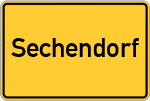 Place name sign Sechendorf