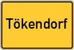 Place name sign Tökendorf, Holstein