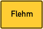 Place name sign Flehm
