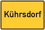 Place name sign Kührsdorf, Holstein