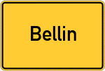 Place name sign Bellin, Holstein