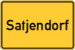 Place name sign Satjendorf