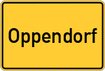 Place name sign Oppendorf, Siedlung