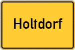 Place name sign Holtdorf, Holstein