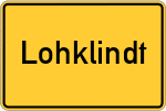 Place name sign Lohklindt