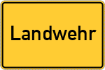 Place name sign Landwehr, Gemeinde Quarnbek