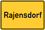 Place name sign Rajensdorf