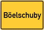 Place name sign Böelschuby, Angeln