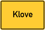 Place name sign Klove