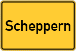 Place name sign Scheppern