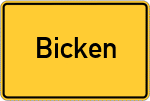 Place name sign Bicken, Gemeinde Rabenkirchen-Faulück