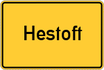 Place name sign Hestoft