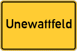 Place name sign Unewattfeld