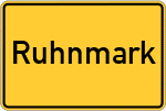 Place name sign Ruhnmark