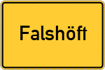 Place name sign Falshöft, Gemeinde Nieby