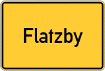 Place name sign Flatzby