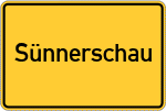 Place name sign Sünnerschau