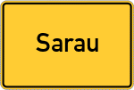 Place name sign Sarau, Holstein