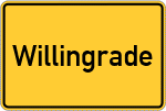 Place name sign Willingrade