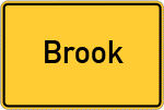Place name sign Brook, Holstein