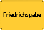 Place name sign Friedrichsgabe