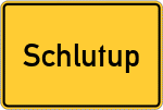Place name sign Schlutup, Holstein