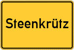 Place name sign Steenkrütz, Gemeinde Travenhorst