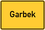 Place name sign Garbek