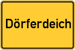 Place name sign Dörferdeich, Holstein