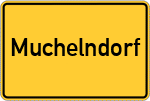 Place name sign Muchelndorf, Gemeinde Neuenbrook