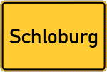Place name sign Schloburg, Holstein