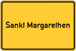 Place name sign Sankt Margarethen, Bahnhof
